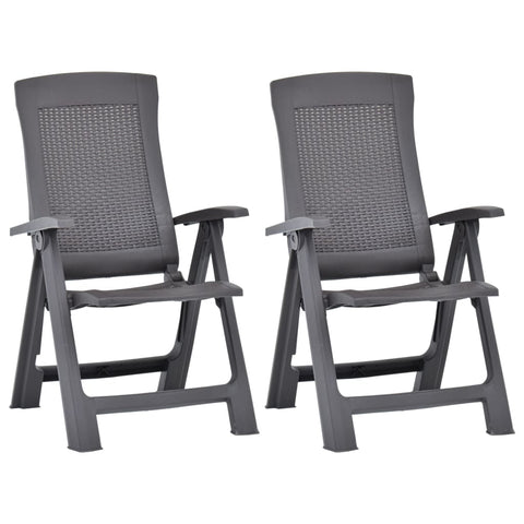 Garden Reclining Chairs 2 pcs Plastic White