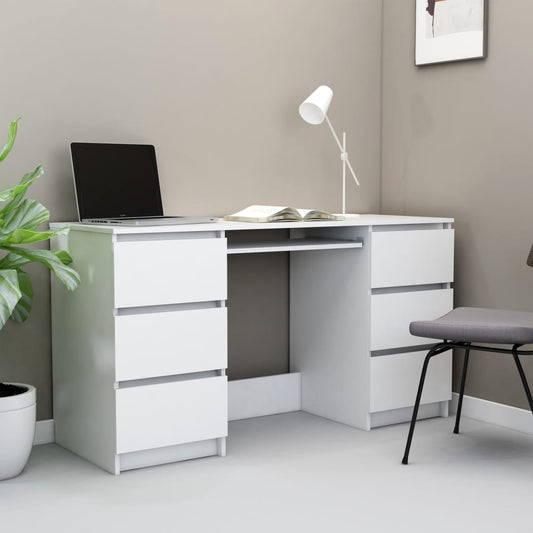 Writing Desk White 55.1"x19.7"x30.3" Chipboard