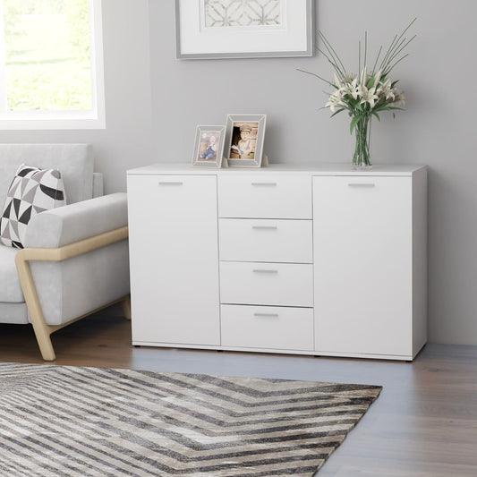 Sideboard White 47.2"x14"x29.5" Chipboard