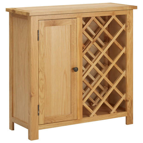 Wine Cabinet 31.5"x12.6"x31.5" Solid Oak Wood