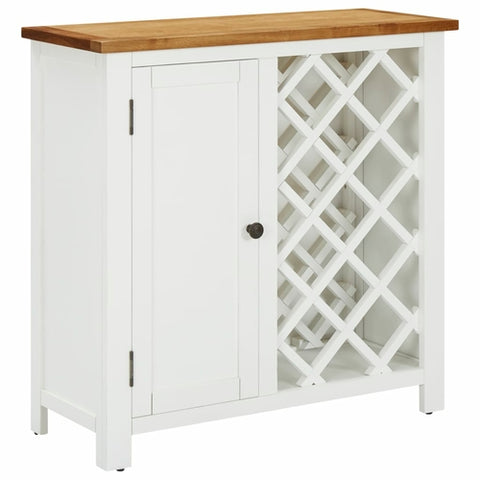 Wine Cabinet 31.5"x12.6"x31.5" Solid Oak Wood