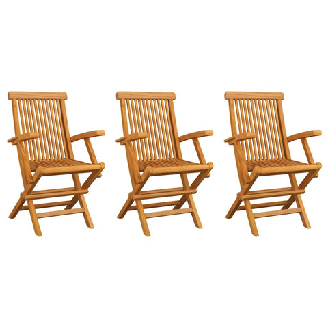 Folding Garden Chairs 2 pcs Solid Teak Wood