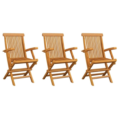 Folding Garden Chairs 2 pcs Solid Teak Wood