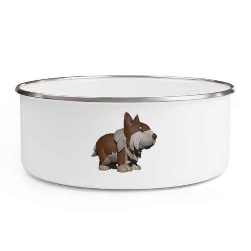 Brown Dog Enamel Bowl