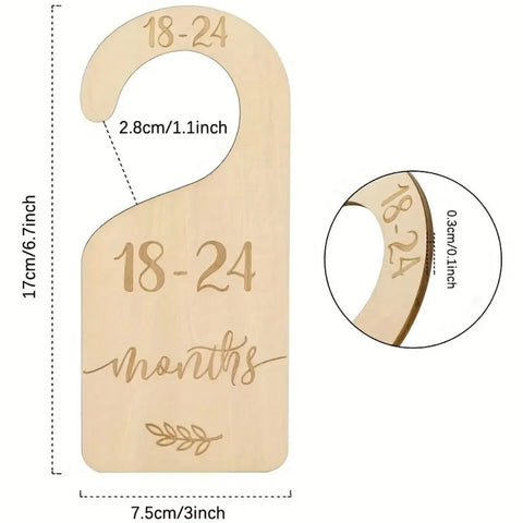 Baby Closet Dividers-Double-Sided Wooden Organizer for Newborn to 24 Months Clothing-Keep Your Baby's Closet Tidy and Organized