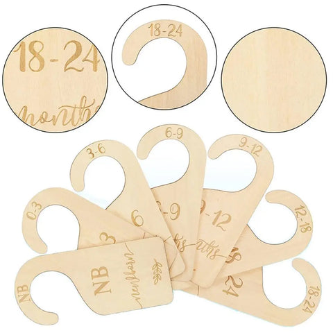 Baby Closet Dividers-Double-Sided Wooden Organizer for Newborn to 24 Months Clothing-Keep Your Baby's Closet Tidy and Organized