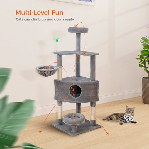 Domestic Delivery Multi-Level Cat Tree Tower Climb Furniture Scratching Post for Indoor House Pet Supplies Kitten Toy Cozy Condo