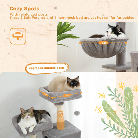 Domestic Delivery Multi-Level Cat Tree Tower Climb Furniture Scratching Post for Indoor House Pet Supplies Kitten Toy Cozy Condo