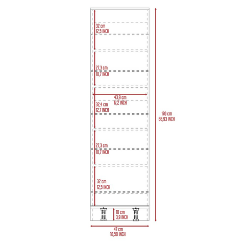 Shoe Rack Chimg, Mirror, Five Interior Shelves, Single Door Cabinet,