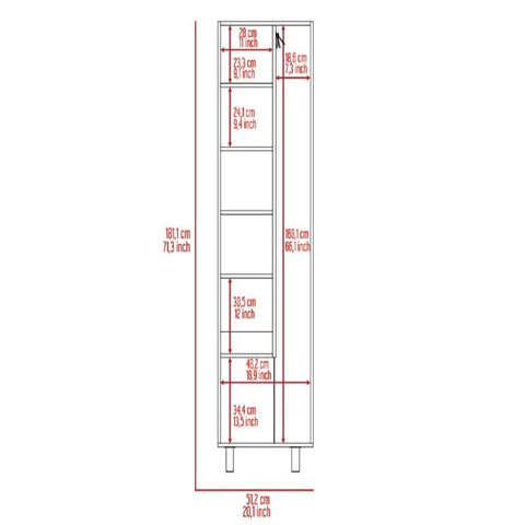 Closet Pantry Copenhague, Five Shelves, Double Door Cabinet, White