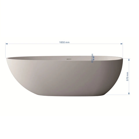 185x85x57CM Solid Surface Freestanding Bathtub Easy Cleaning&Sanitizing[US-Stock]