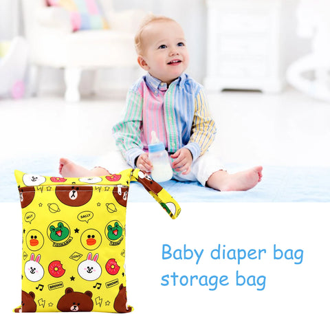 Multifunctional Baby Diaper Organizer Reusable Waterproof Fashion Prints Wet/Dry Bag Mummy Storage Bag Travel Nappy Bag