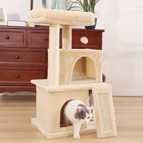 Domestic Delivery Multi-Level Cat Tree Tower Climb Furniture Scratching Post for Indoor House Pet Supplies Kitten Toy Cozy Condo