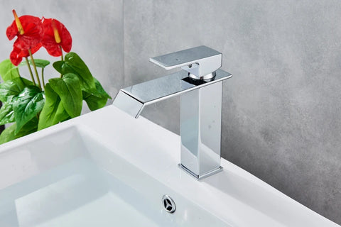 Black Waterfall Bathroom Faucet Basin Vanity Vessel Sinks Mixer Tap Cold And Hot Water Tap Single Hole Bath Sink Faucets Crane