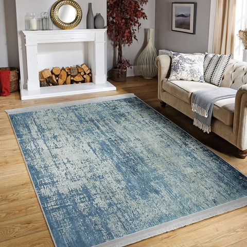 Blue Washable Area Rug | Homeezone