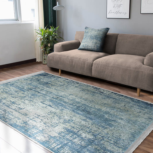 Blue Washable Area Rug | Homeezone