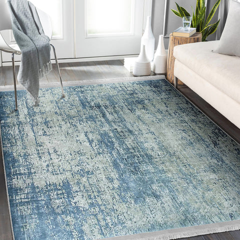 Blue Washable Area Rug | Homeezone