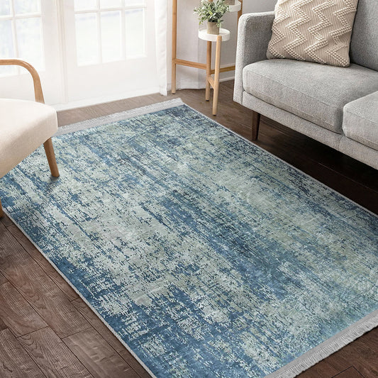 Blue Washable Area Rug | Homeezone