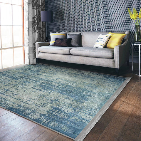 Blue Washable Area Rug | Homeezone