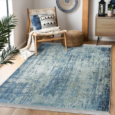 Blue Washable Area Rug | Homeezone