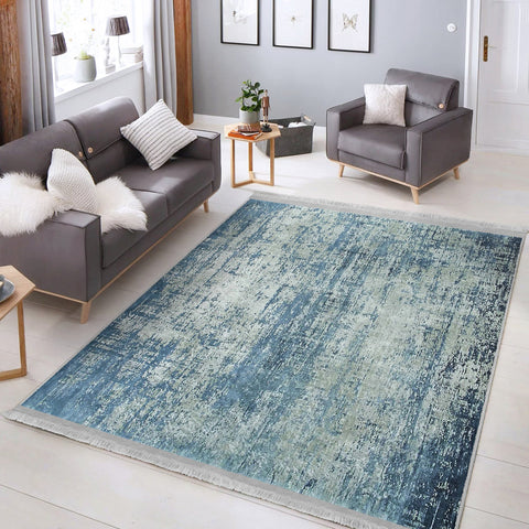 Blue Washable Area Rug | Homeezone