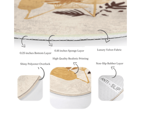 Fall Leaves Pattern Fall Season Decor Washable Round Rug | Homeezone