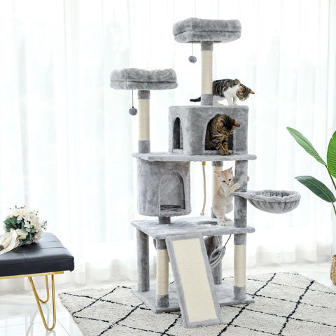 Domestic Delivery Multi-Level Cat Tree Tower Climb Furniture Scratching Post for Indoor House Pet Supplies Kitten Toy Cozy Condo