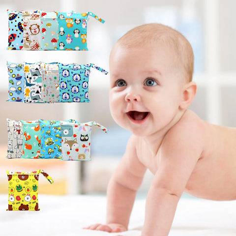 Multifunctional Baby Diaper Organizer Reusable Waterproof Fashion Prints Wet/Dry Bag Mummy Storage Bag Travel Nappy Bag