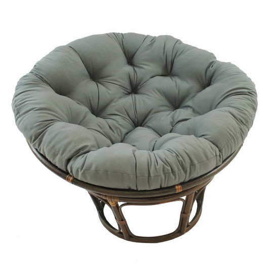 International Caravan 3312-TW-GY 42 in. Rattan Papasan Chair with Soli