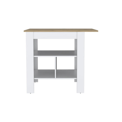 Kitchen Island Pompeya, Three Shelves, White Finish