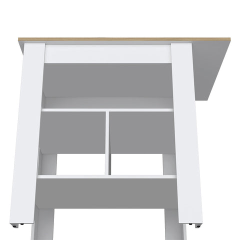 Kitchen Island Pompeya, Three Shelves, White Finish