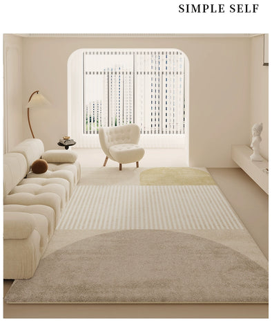 Cream Style Carpet Living Room 2024 New Arrival Accessible Luxury Classy Table Carpet Warm Color Bedroom and Household Washable Erasable Floor Mat