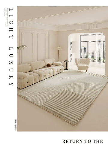 Cream Style Carpet Living Room 2024 New Arrival Accessible Luxury Classy Table Carpet Warm Color Bedroom and Household Washable Erasable Floor Mat