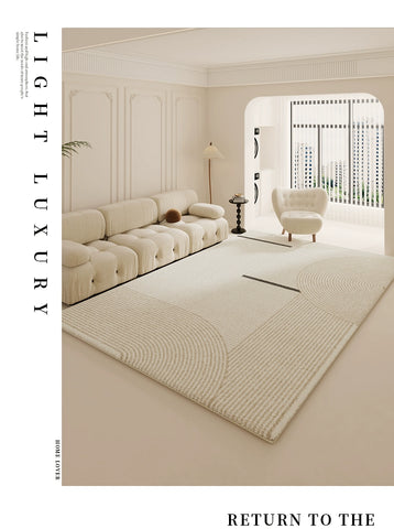 Cream Style Carpet Living Room 2024 New Arrival Accessible Luxury Classy Table Carpet Warm Color Bedroom and Household Washable Erasable Floor Mat