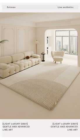 Cream Style Carpet Living Room 2024 New Arrival Accessible Luxury Classy Table Carpet Warm Color Bedroom and Household Washable Erasable Floor Mat