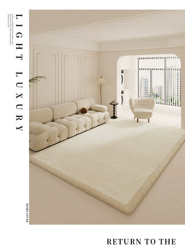 Cream Style Carpet Living Room 2024 New Arrival Accessible Luxury Classy Table Carpet Warm Color Bedroom and Household Washable Erasable Floor Mat