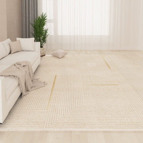 Cream Style Carpet Living Room 2024 New Arrival Accessible Luxury Classy Table Carpet Warm Color Bedroom and Household Washable Erasable Floor Mat