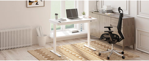 FLEXISPOT Comhar electric upright, with drawers, USB ports A to C for charging, adjustable height, 48 inch computer desk