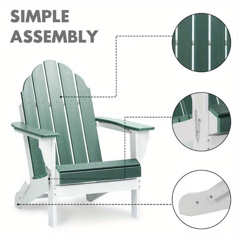 HDPE Folding Adirondack Chair Outdoor Patio All-Weather Fire Pit Chairs