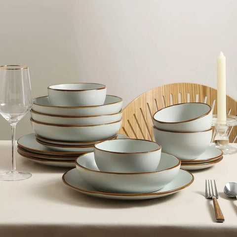 Brasa 16-Piece Dinnerware Set Stoneware, Blue