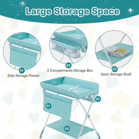 Babyjoy Baby Changing Table Folding Infant Diaper Station Nursery w/ Storage  BB5605