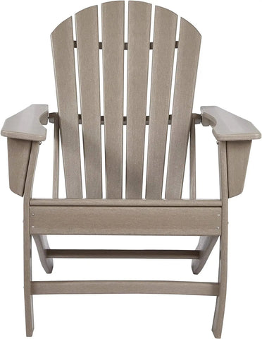 Signature Design by Ashley Sundown Treasure Outdoor Patio HDPE Adirondack Chair, Light Brown