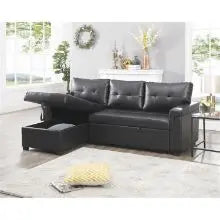 Sleeper Sectional Sofa with Convertible Sofa Bed &Inviting Chaise.Find Tranquil Comfort Stress-Relieving Design &Du