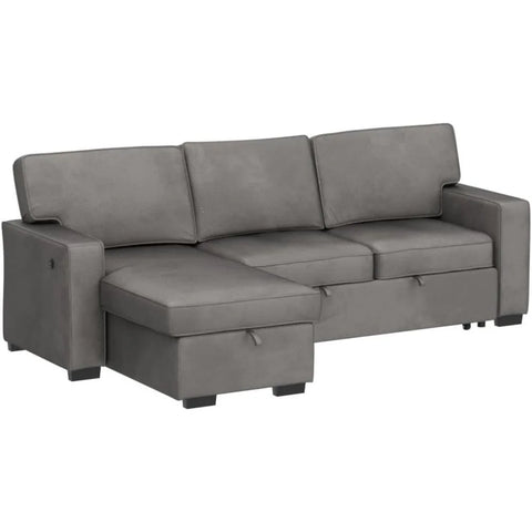 Convertible Sleeper Sofa 3 in 1, Chenille Modern L-Shaped Couches for Living Room, Pull Out Sectional Futon Sofa Bed