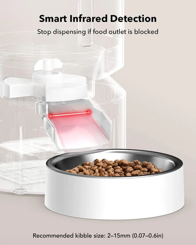 Automatic Cat Feeder, Automatic Food Dispenser with  , 3L Timed  for Dry Food, Up to 50 Portions 6 Meals Per Day,White