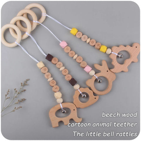 4 Pcs Wooden Baby Play Gym Frame Beech Ring Stroller Hanging Pendants Newborn Activity Gym Fitness Rack Rattle Toys Room Decor