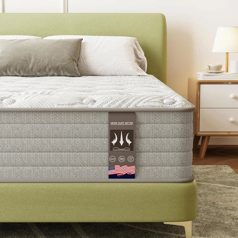 12 Inches Twin XL Mattress Memory Foam Mattress，Twin Hybrid Mattress in a Box Individually Pocket Springs