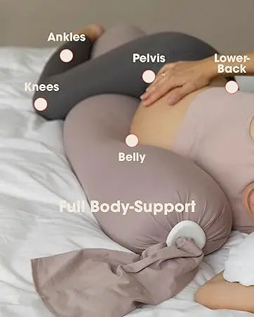 bbhugme Adjustable Pregnancy Pillow – Full Body Support for Side Sleeping - Adjustable Firmness and Shape - Supports Back, Legs,