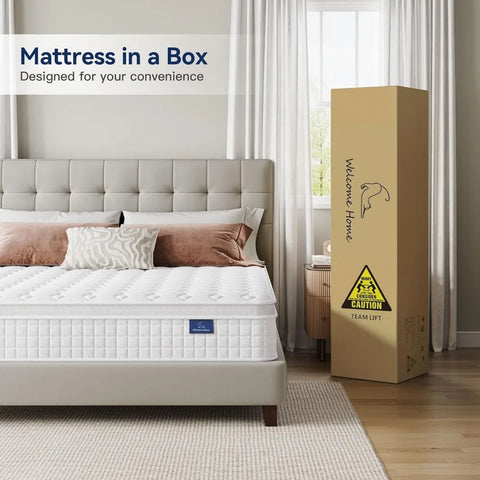 12 Inch Multilayer Hybrid California King Mattress - Multiple Sizes & Styles Available, Ergonomic Design with Memory Foam