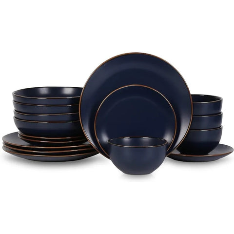 Brasa 16-Piece Dinnerware Set Stoneware, Blue